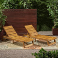 Maki Chaise Lounge Set Of 2 Yellow Brown Solid Wood Mdf