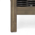 Outdoor Acacia Wood Club Chair With Wicker Accents, Gray Mixed Gray Brown, 30.25