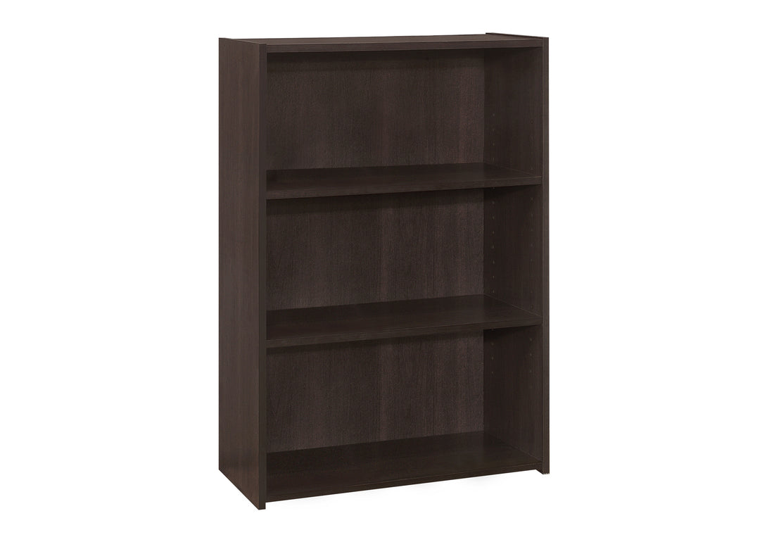 Bookshelf, Bookcase, 4 Tier, 36"H, Office, Bedroom, Brown Laminate, Transitional Espresso Particle Board