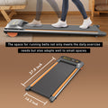 Walking Pad Running Machine Walking Machine For Home Under Desk Treadmill With Led Display And 12 Preset Programs 2.25Hp Portable Treadmill Jogging Machine For Office Small Space Black Orange Steel