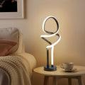 Small Unique Bedside Dimmable Led Table Lamp With Plug, Modern Desk Lamp For Girls Room, Living Room, Dresser Black Metal,Pvc