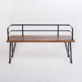 Zion Industrial Wood And Metal Bench Teak Metal & Wood