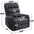 Grey Chenille Dual Motor Infinite Position Up To 350 Lbs Power Lift Recliner Chair With Power Remote, Heat Massage And Heavy Duty Motion Mechanism White Metal Primary Living Space Heavy Duty Push