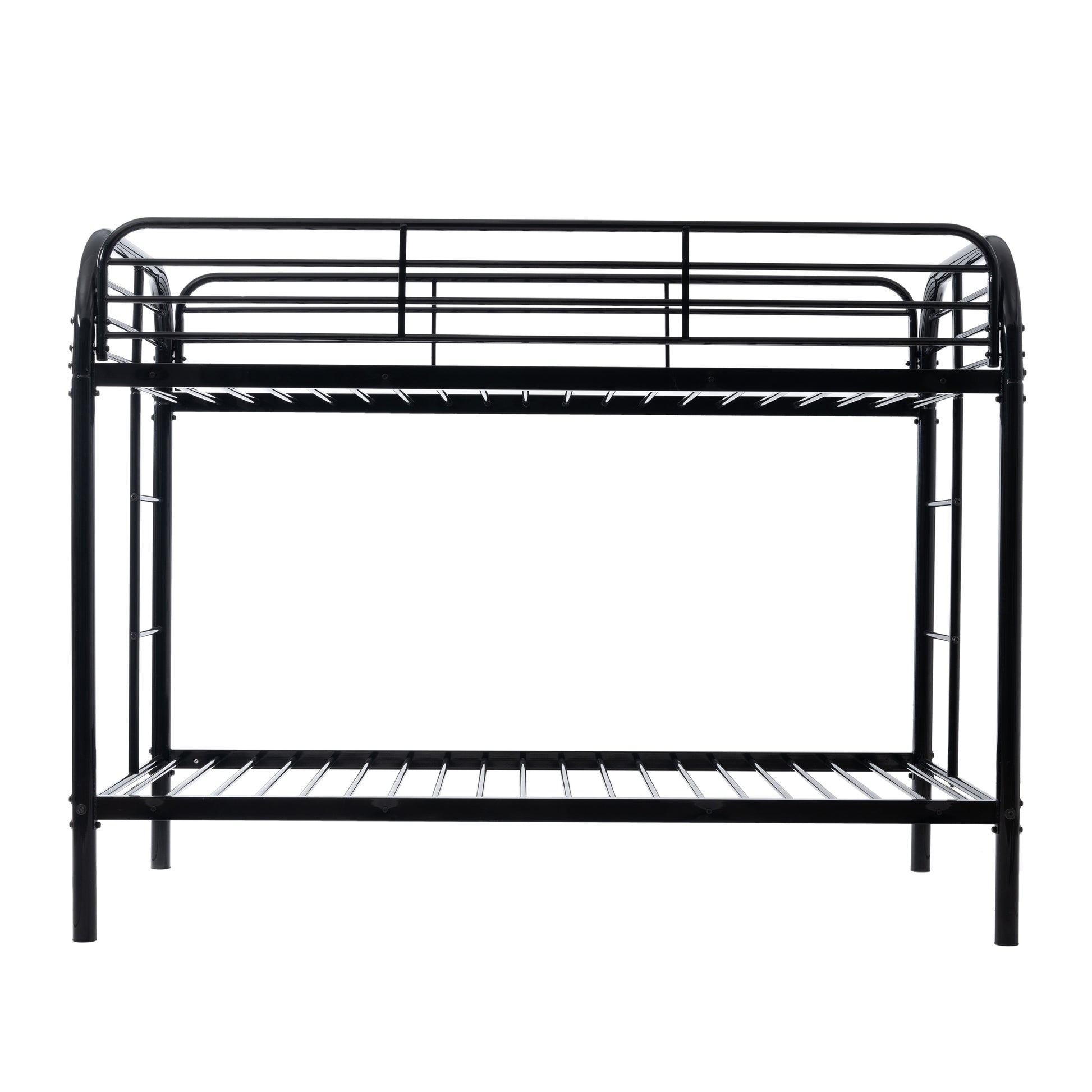 Twin Over Twin Bunk Bed With Ladders Twin Black Steel