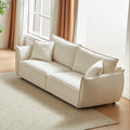 3 Seater 3 Seater Combo Sofa Modern Living Room Sofa, Linen Fabric Sofa, Wooden Frame With 4 Pillows, Apartment Sofa Furniture Beige Chenille Wood Primary Living Space Pine Foam Fabric 6 Seat