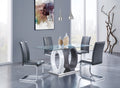 Royce Dining Table Ecom White Gray Mdf Steel