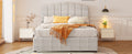 Full Size Upholstered Bed With 4 Storage Drawers,Wood Slat Support, Beige Full Beige Upholstered