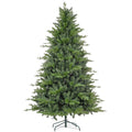 Homcom 7Ft Artificial Christmas Tree With 2445 Tips, Foldable Metal Stand, Easy Assembly, Hinged Xmas Tree For Home, Office, Holiday, Green Green Plastic