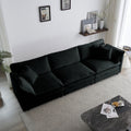 Sofa Set Of 3, 1 1 3 Seats Living Room Sofa Set, Accent Chair, Loveseat, And Three Seat Sofa Modern Style Round Arms 3 Piece Sofa Set, Black Chenille Black Chenille 5 Seat