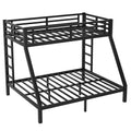 Metal Twin Xl Over Queen Bunk Bed For Teens And Adults,Space Saving Noise Reduced No Box Spring Needed, Old Sku W1307S00019 Twin Xl Black Metal