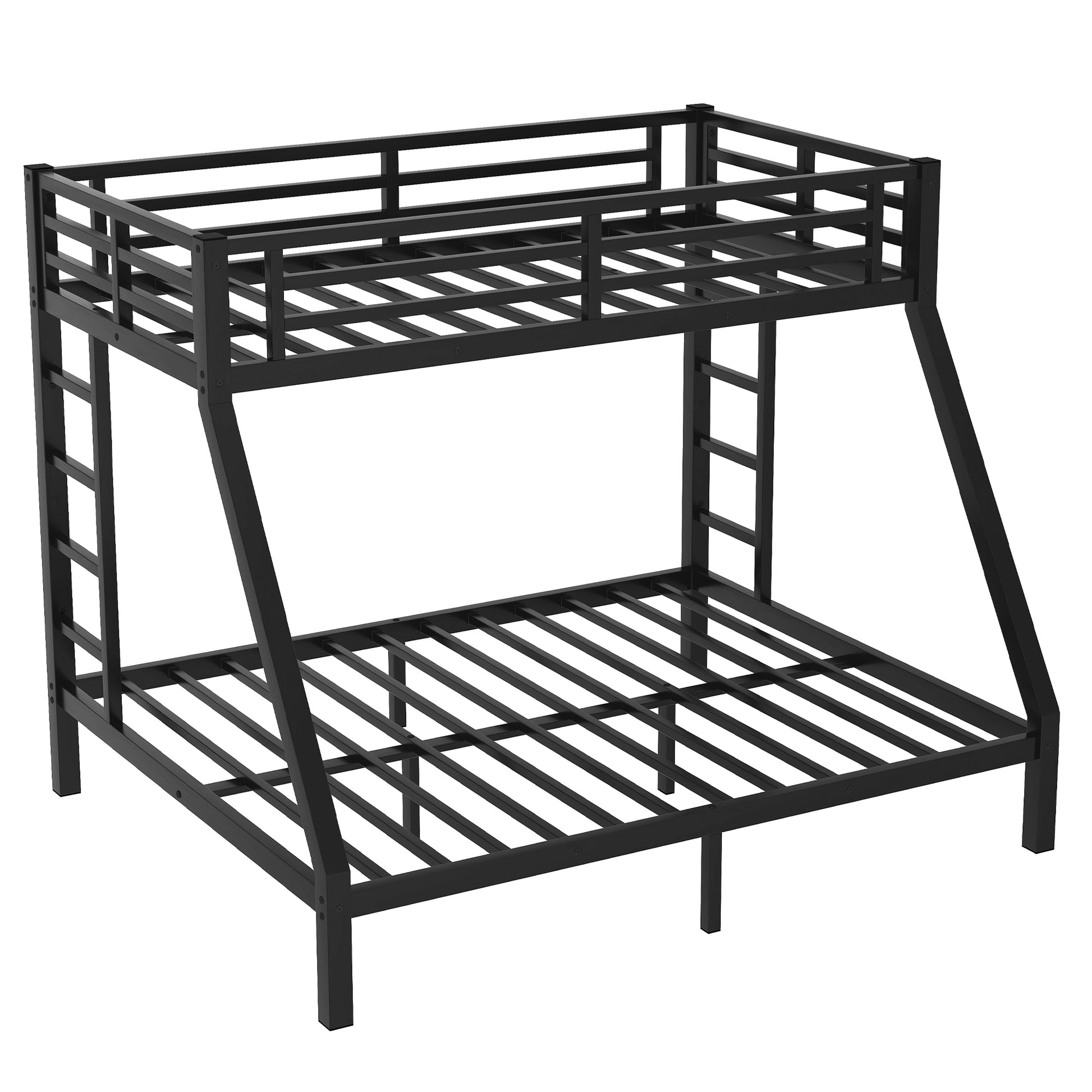 Metal Twin Xl Over Queen Bunk Bed For Teens And Adults,Space Saving Noise Reduced No Box Spring Needed, Old Sku W1307S00019 Twin Xl Black Metal