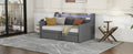 Twin Size Daybed With Storage Drawers, Upholstered Daybed With Charging Station And Led Lights, Gray Old Item W1580S00034 Twin Gray Linen