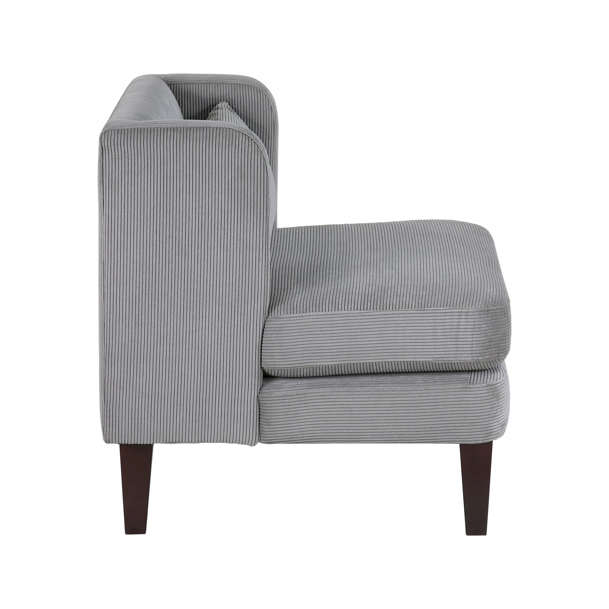 Modern Dark Gray Accent Chair Cushion Seat Corduroy Fabric Upholstery Pillow Living Room Furniture 1Pc Dark Gray Primary Living Space Modern Plywood