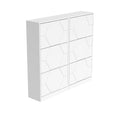 Shoe Storage Cabinet For Entryway, 6 Tiers Shoe Organizer With Carved Panels, Carving Shoe Closet,Vertical Shoe Cabinet For Front Door Entrance,Outdoor,Symmetric Design White Finish 5 Or More Drawers White White Modern Mdf