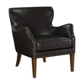 Daniela Deep Brown High Leg Slope Arm Chair Brown Foam Faux Leather