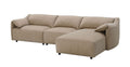 Veata Sectional Sofa, Light Brown Suede Lv03090 Light Brown Plywood 4 Seat