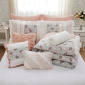 9 Piece Cotton Percale Comforter Set Blush Cal King California King Blush Polyester
