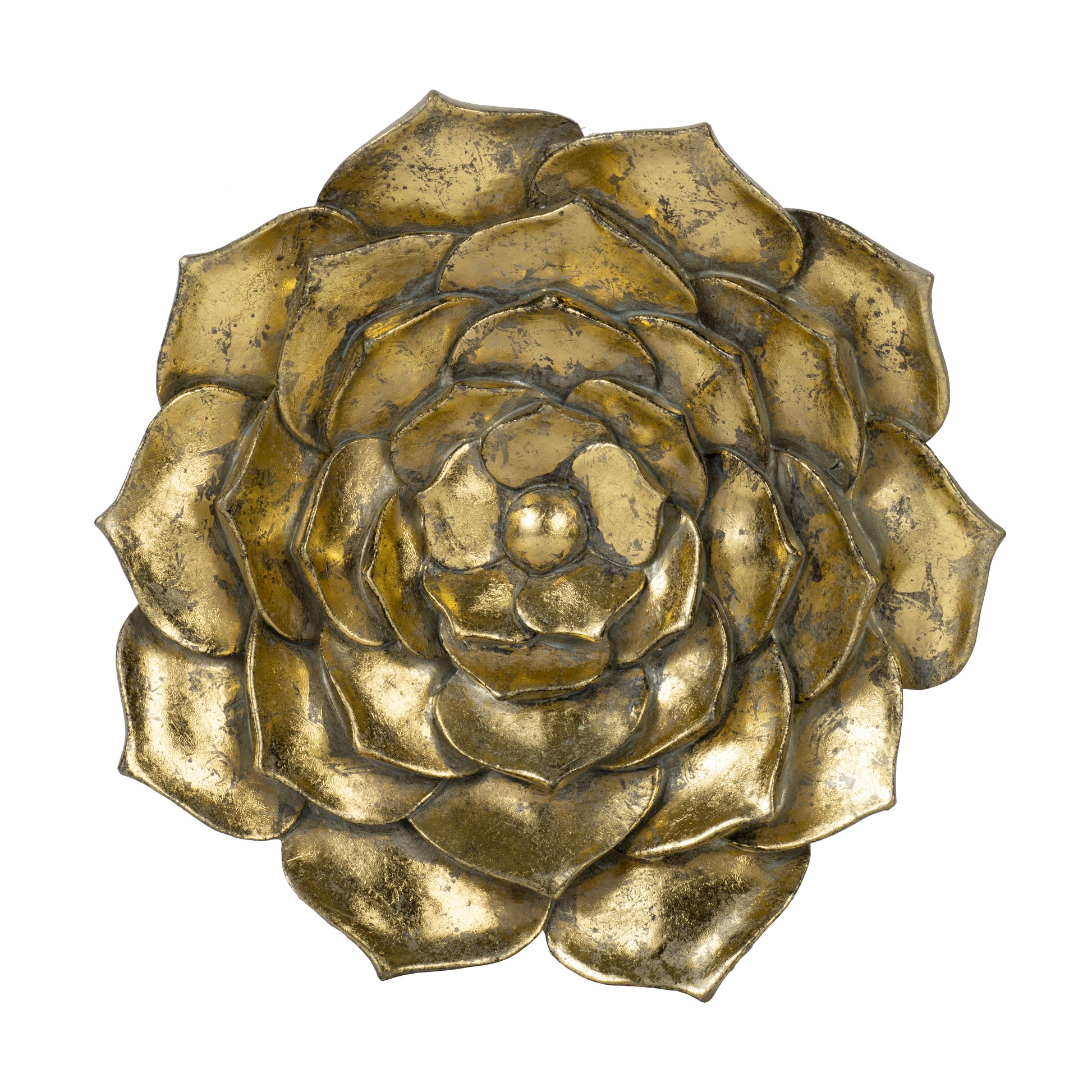 D10X1.4" Succulent Wall Plaque, 2 Piece Gold Resin