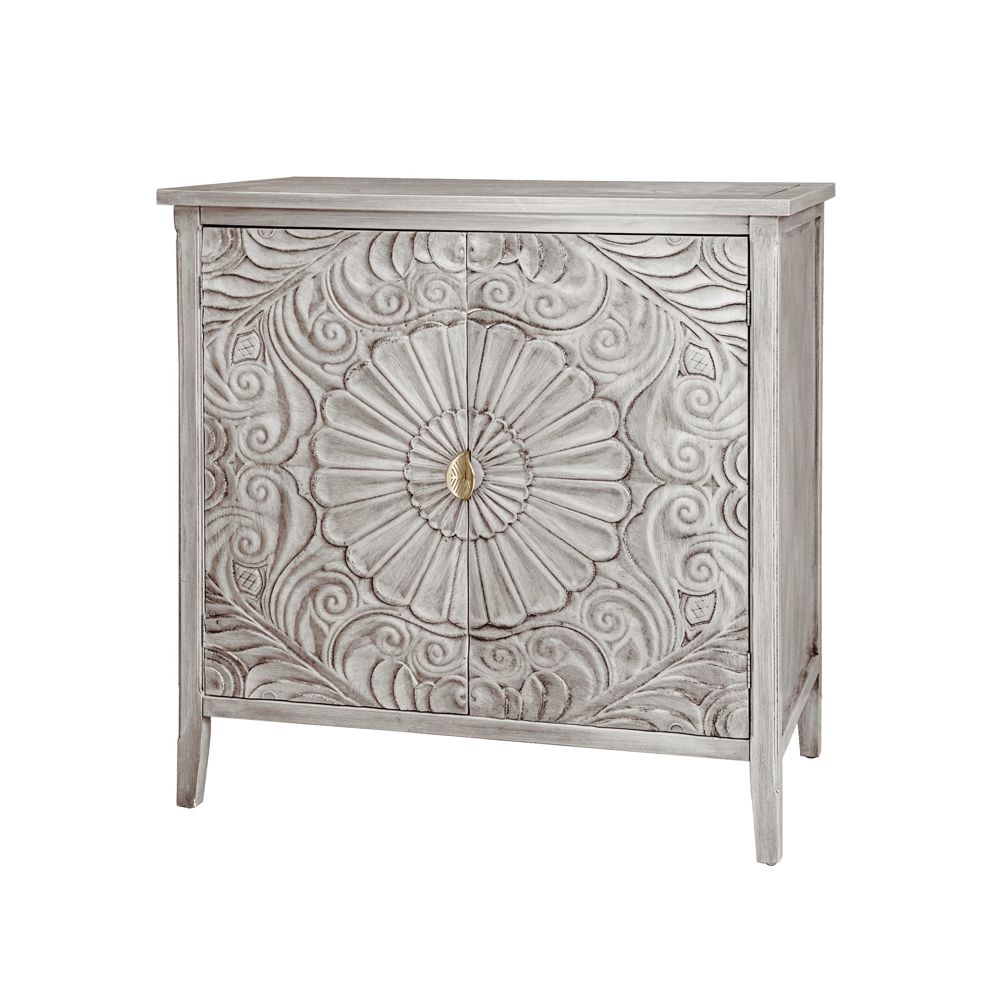 2 Door Cabinet, American Furniture, Suitable For Bedroom, Living Room, Study Light Grey Mdf