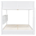 Queen Over Queen Bunk Bed With Storage Cabinets And Usb Ports, White Expected Arrival Time: 10.26 White Solid Wood Mdf