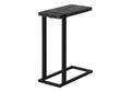 Accent Table, C Shaped, End, Side, Snack, Living Room, Bedroom, Black Laminate, Black Metal, Contemporary, Modern Black Mdf