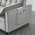 55 Inches Grey Modern Velvet Sofa, Seating Sofa With Backrest, Soft And Comfortable Living Room Furniture, 3 In 1 Convertible Sofa Bed For Living Room Bedroom Gray Velvet 2 Seat