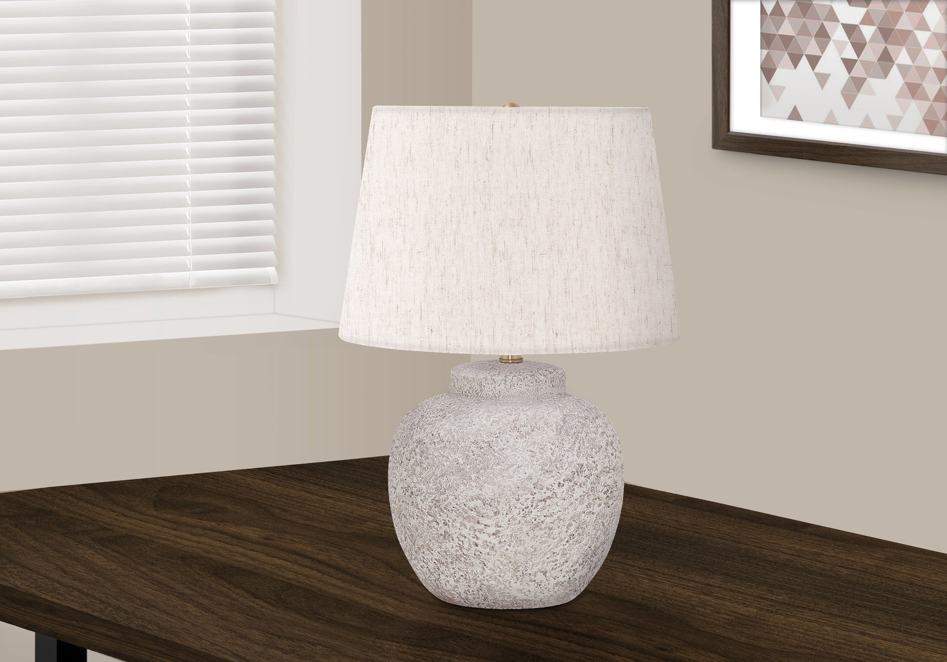 Lighting, 22"H, Table Lamp, Cream Concrete, Ivory Cream Shade, Modern Cream Concrete