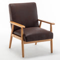 25.38'' Wide Classic Mid Century Modern Arm Chair, Dark Brown Dark Brown Microfiber