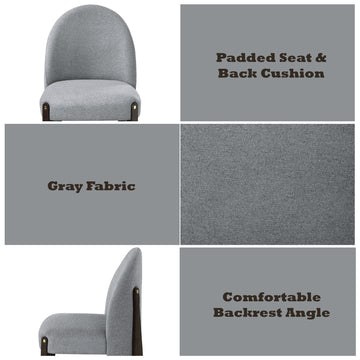 Clayten Gray Fabric And Espresso Finish Dining Chair Set Of 2 Solid Gray Foam Spot Clean Contemporary Dining Chairs 1 Fabric
