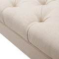 Alma Tufted Flared Arm Entryway Bench, Sky Neutral Beige Polyester Beige Foam Polyester