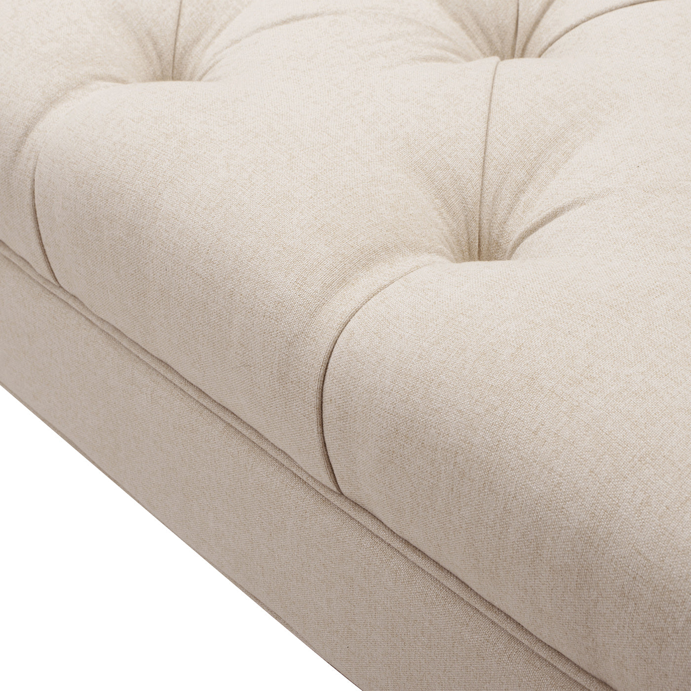 Alma Tufted Flared Arm Entryway Bench, Sky Neutral Beige Polyester Beige Foam Polyester