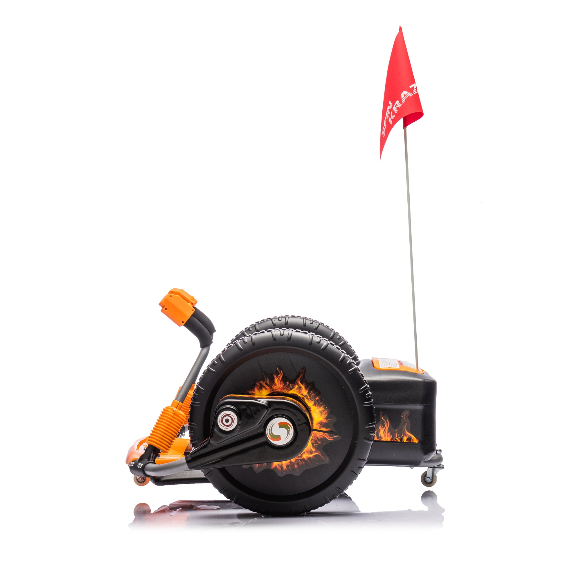 12V Kids Ride On Electric Toy,2Wd,16'' Exaggerated Wheel,Dual Handle Control For 360 Degree Flexible Steering And Rotation,Solid Metal Frame,Provide A Speed Of 4.66 Mph For Kids Aged 6 . Orange 50 99 Lbs Polypropylene