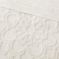 Tufted Cotton Chenille Medallion Fringe Coverlet Mini Set Off White King Cal King King Off White Cotton
