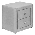 Nightstand, Nightstand, End, Side, Lamp, Storage Drawer, Bedroom, Upholstered, Grey Linen Look, Transitional Grey Mdf