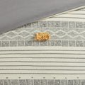 3 Piece Cotton Comforter Set Gray Yellow King Cal King King Gray Yellow Cotton