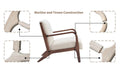 Accent Chair Living Room Chair Lambswool Accent Chair With Arms Chairs For Bedroom,Office,Apartment,Chairs Reading White Wood