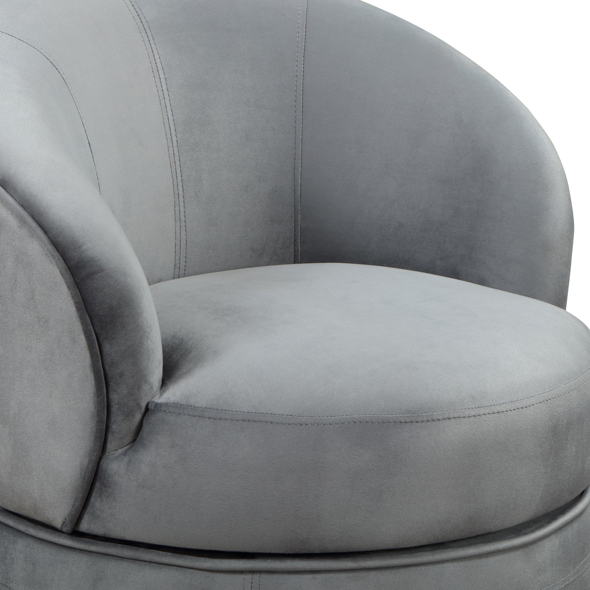 Sophia Swivel Chair Gray Velvet Gray Wood