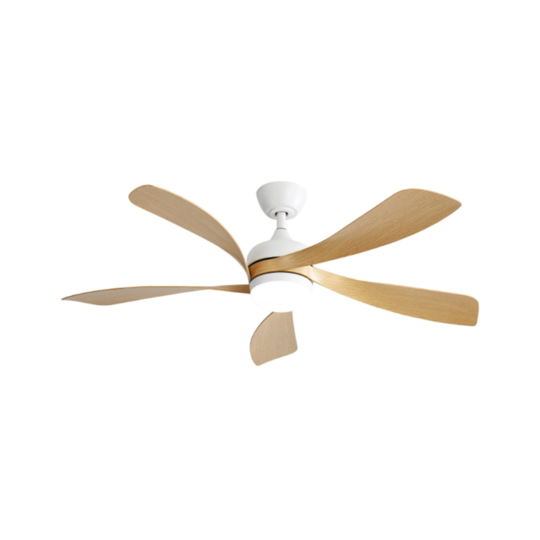 52 Inch Modern Led Ceiling Fan With 3 Color Dimmable 5 Abs Blades Remote Control Reversible Dc Motor White For Bedroom White Abs