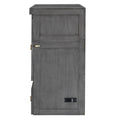 Full Size Murphy Bed With Usb Port And A Large Drawer, Gray Full Gray Solid Wood Mdf