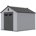 Xwt013 8*10Ft Plastic Storage Shed For Backyard Garden Big Spire Tool Storage Black Grey Garden & Outdoor Plastic