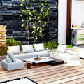 Outdoor Modular Sofa, With Aluminum Structure, Support Cushion And Back Cushion Cover Removable, Fade Resistant, Waterproof Sofa Cover Included,Beige The Ratebased On A Single Piece Beige Aluminium 1 Seat