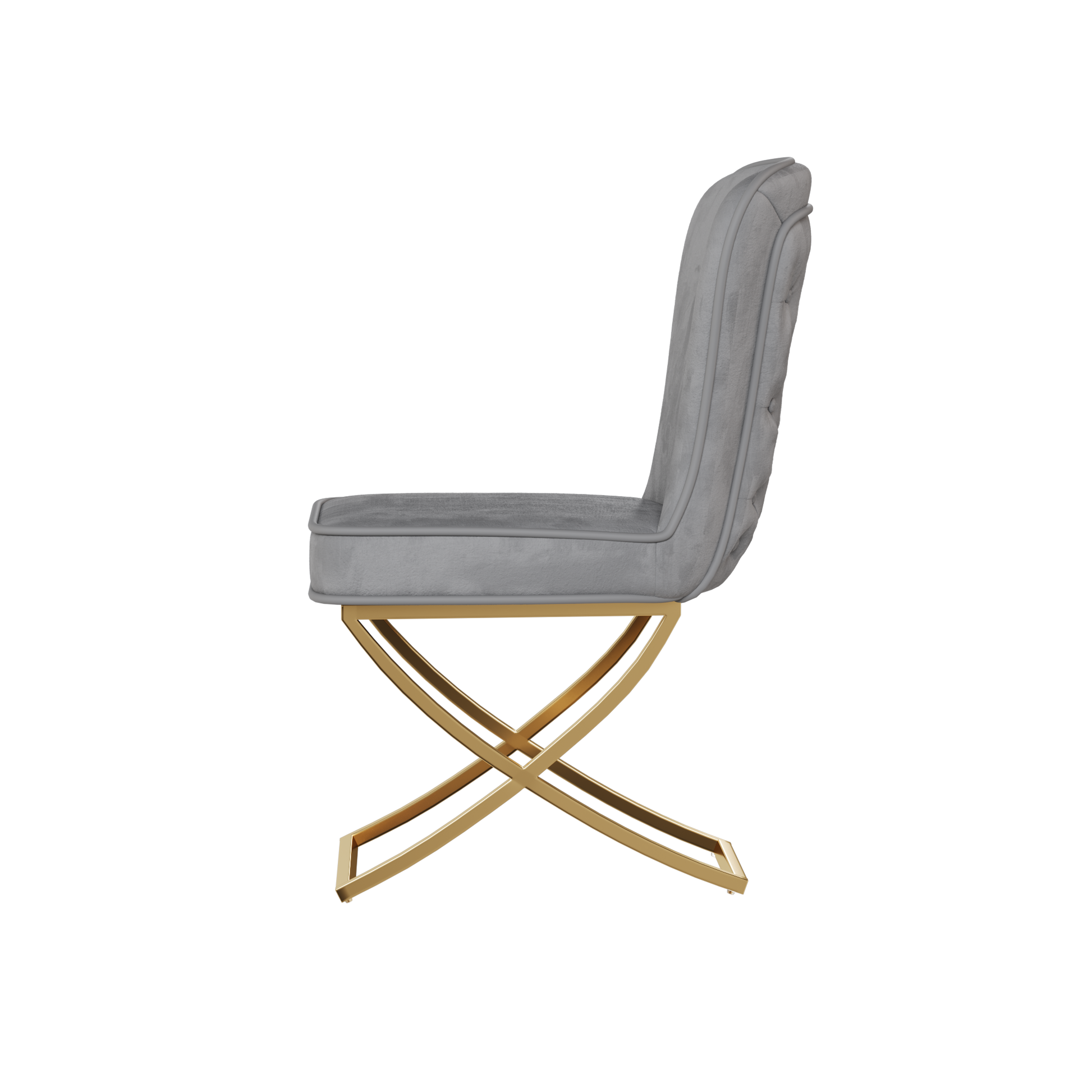 Dining Chair Set Of 2, Grey Velvet Backrest And Golden Metal Legs.For Modern Kitchen Dining Room Chair For Kitchen Living Modern Decorative Leisure Chairs Office Chairs Grey Dining Room Modern Foam Velvet