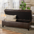 Juliana Storage Ottoman Brown Pu