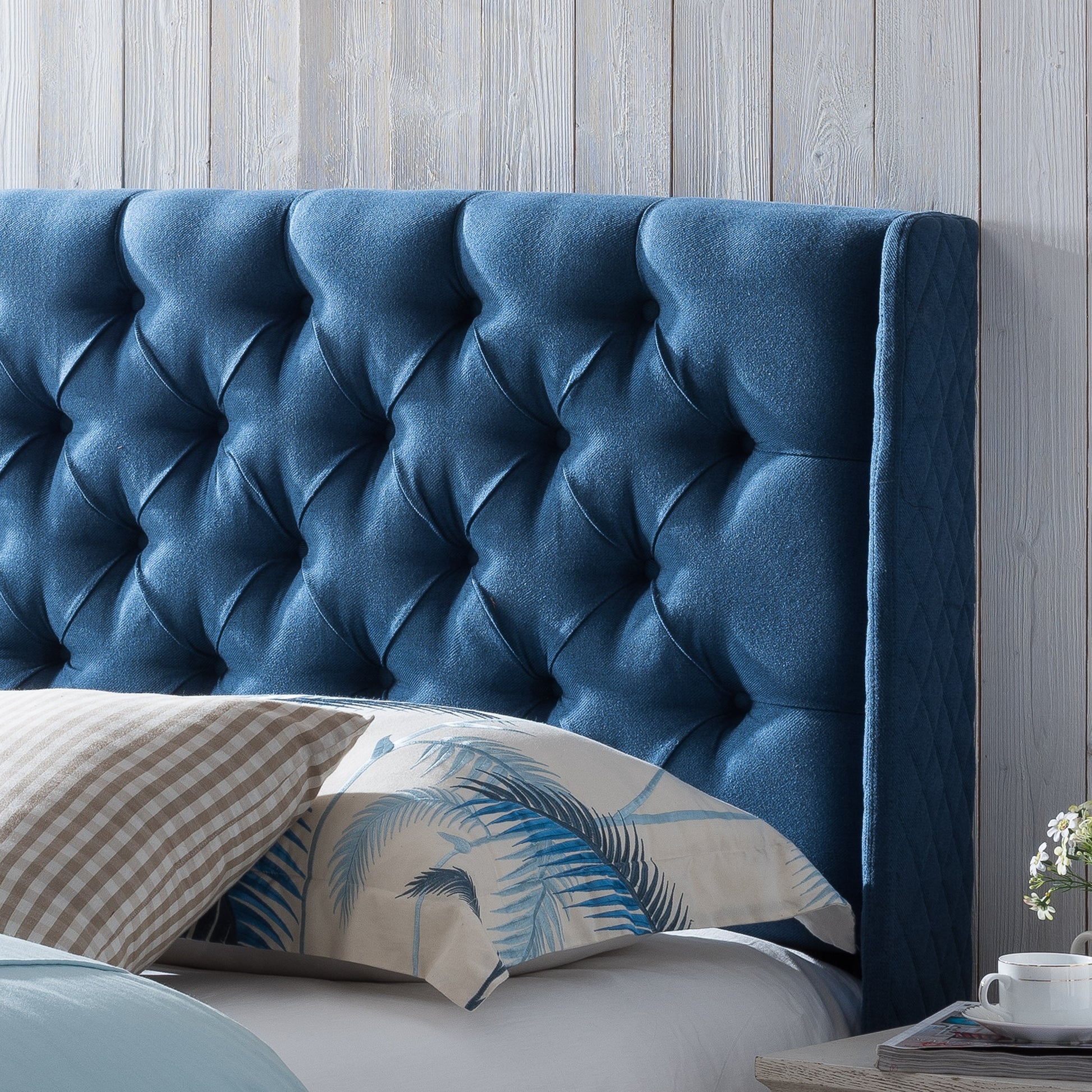 King Cal King Headboard King Dark Navy Fabric