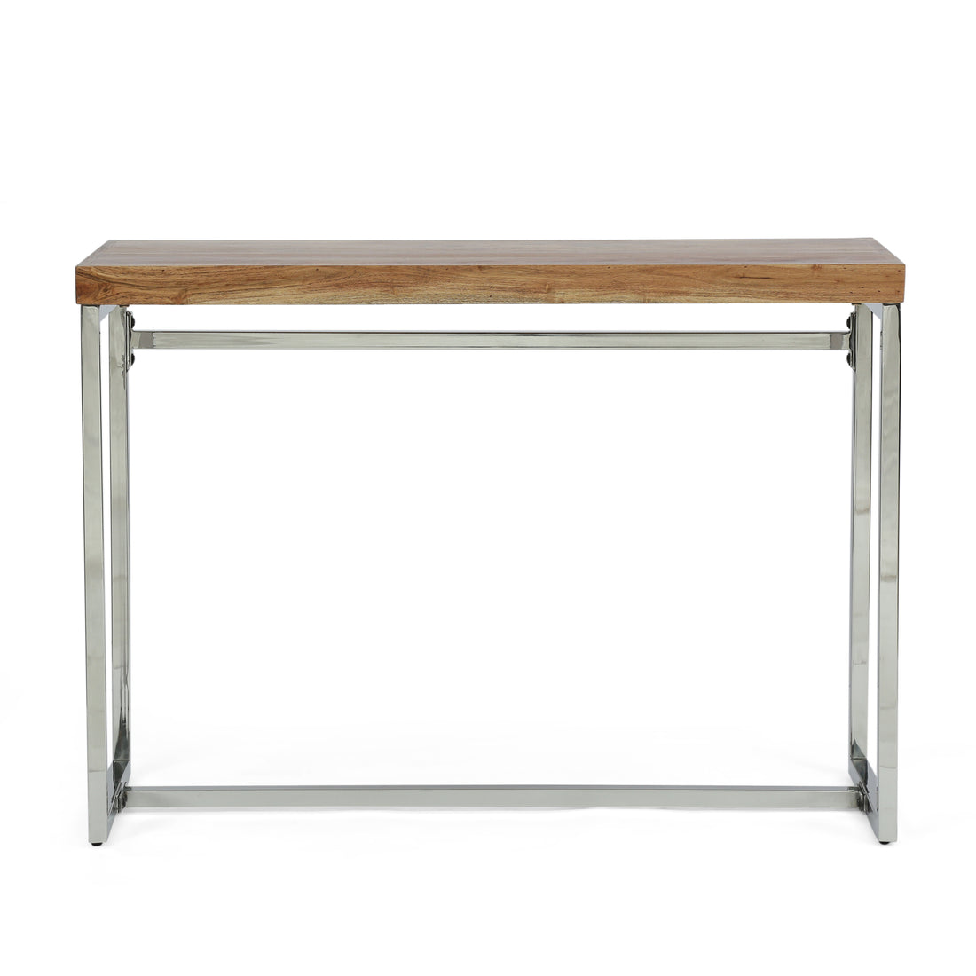 Console Table Natural Wood Stainless Steel