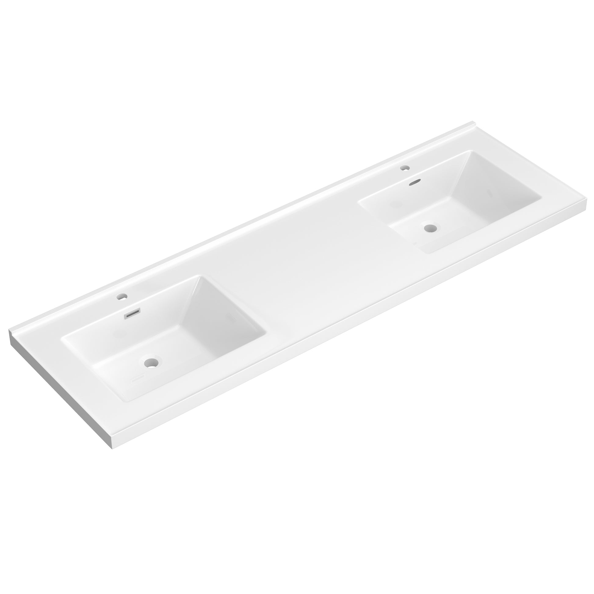 72 Inch Vanity Top Bathroom Sink Fit To 72" Cabinets In Glossy White Double Basin White Bathroom Luxury,Modern Solid Surface Solid Surface