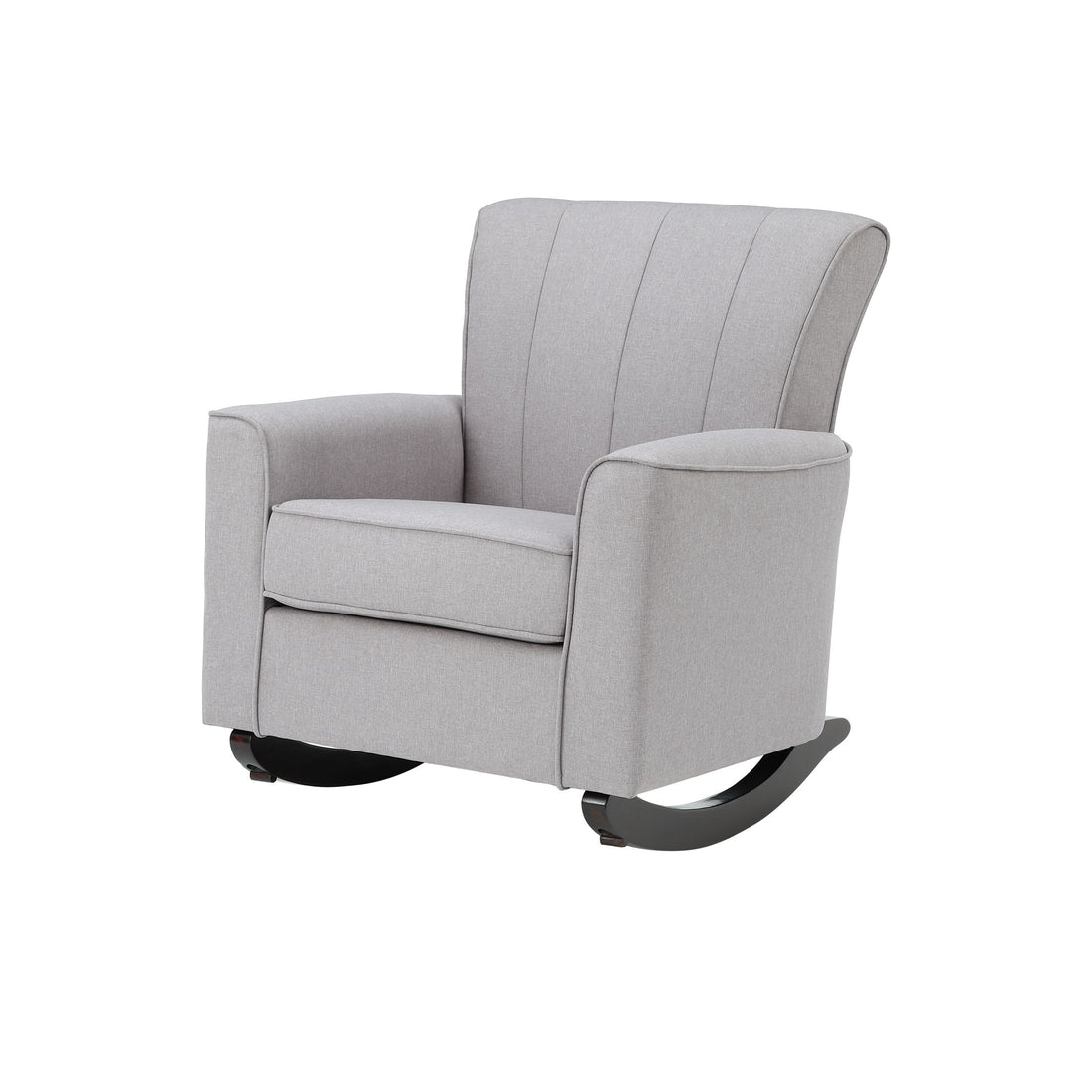 Light Grey Rocking Chair With Track Arm Cushion Solid Light Grey Primary Living Space Foam Rocking Chairs Solid Back Lvl