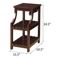 Espresso Side Table With Usb Power Dock Espresso Primary Living Space Shelves Rectangular Wood