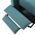 Teal Linen Push Back Chair For Elegant Home D Cor Teal Fabric