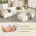Modern Large Modular Sectional Sofa For Living Room, Bedroom, Salon, 3 Piece Free Combination Beige Polyester 3 Seat